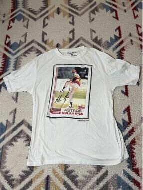 Nolan Ryan MLB Cardboard Career Xl White Topps  Wright & Ditson T-Shirt